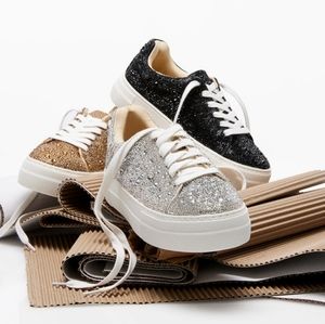 Betsey Johnson Sidney Rhinestone Tennis Shoes